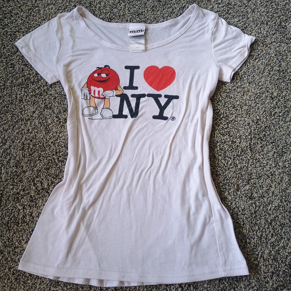 M&Ms Vintage Y2K 2000s I Love New York City Heart Baby Tee Top Indie Candy Small